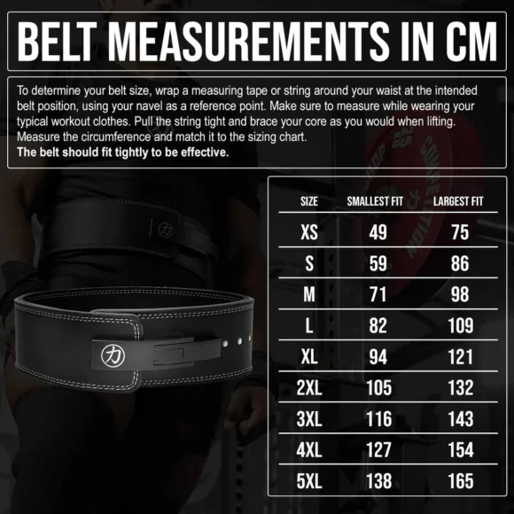 belt measurement chart in cm