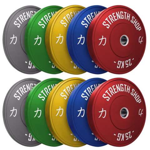 Riot Bumper Plates – Coloured set met gekleurde bumper plates volgens IWF-kleurschema