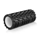 Zwarte grid foam roller 33 cm high density voor spiermassage en herstel