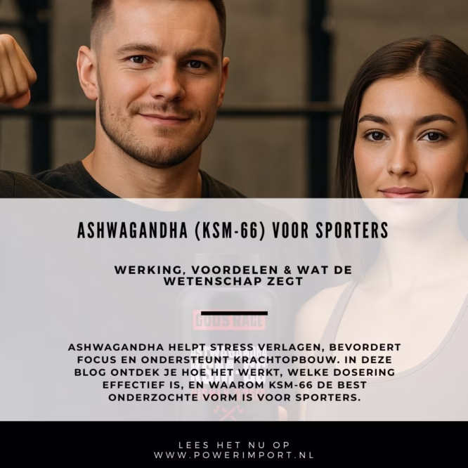 Man en vrouw in de sportschool met KSM-66 supplement van God's Rage, uitstralend kracht en balans.