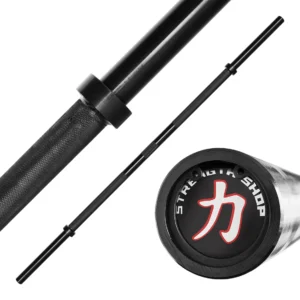 Close-up thick bar grip en eindkap Strength Shop axle