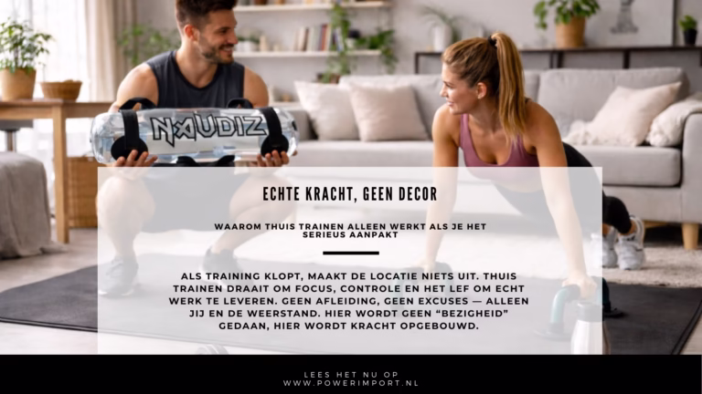 Thuis trainen: 6 principes voor echte kracht zonder sportschool Thuis trainen met functionele weerstand in de woonkamer met de Naudiz Aqua Powerbag