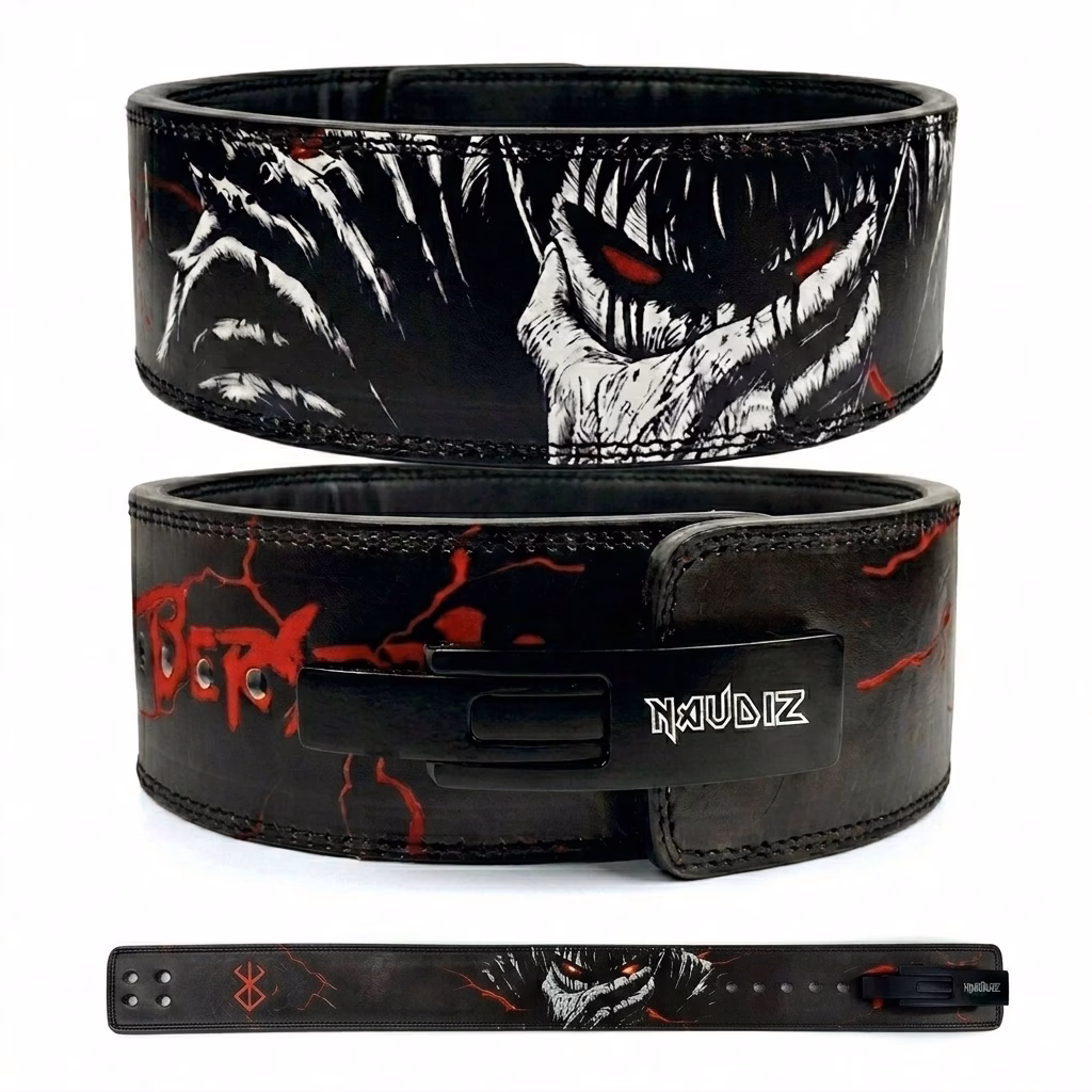 Naudiz Brand of Sacrifice anime gewichthefriem 10MM met lever buckle en volledig riemdesign