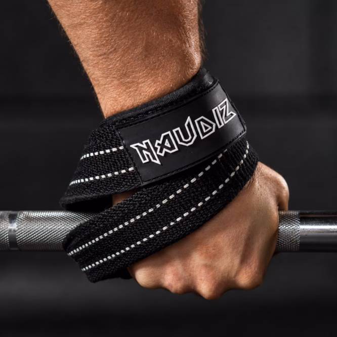 Figure-8 Straps Naudiz Ouroboros Double Ply Figure 8 Strap om de pols en halterstang voor extra grip tijdens zware lifts.