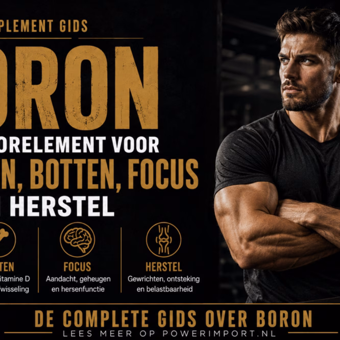 Kopafbeelding voor een Power Import gids over boron, hormonen, botten, focus en herstel bij krachttraining
