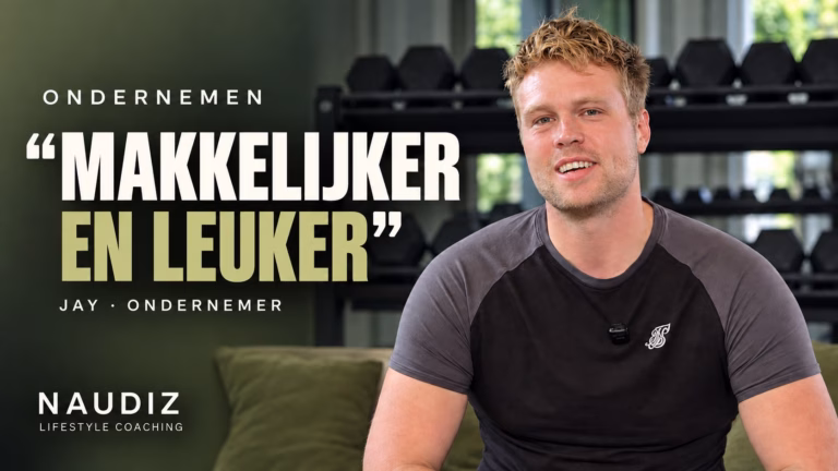 Jay tijdens zijn interview, met de uitspraak over ondernemen: makkelijker en leuker. Doorbreekts zijn trainingsplateau.